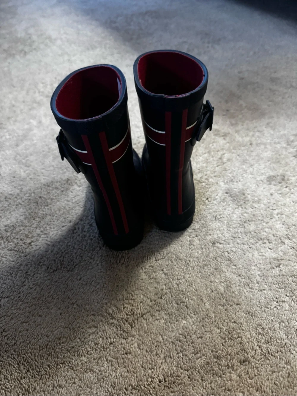 Joules Navy Kids' Rain Boots with Red & White Union Jack
